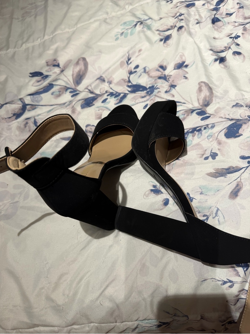 Dream Pairs Black Ankle-Strap Open-Toe Heels